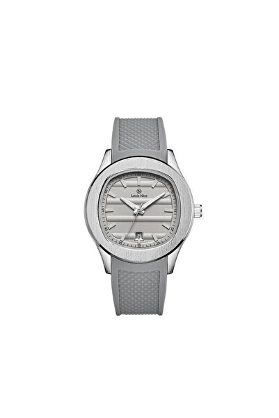 Louis Nice ساعة رجالية لويس نايس سيليكون رمادي