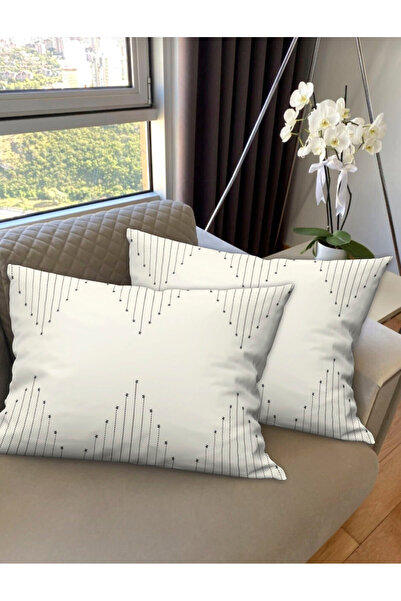 Ardizayn Nova (Beige) - Velvet Fabric 2-Piece Throw Pillow Cover 35X55Cm - Do...