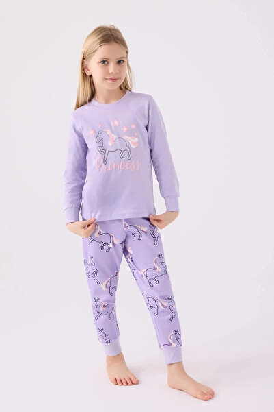 Rolypoly Kız Çocuk Mor Pijama Takımı