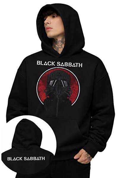 Fuddy Moda Unisex Φούτερ με κουκούλα με στάμπα Black Sabbath, Oversize Φούτερ...