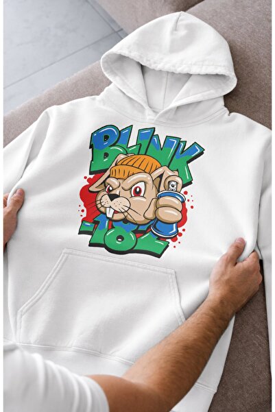 Fuddy Moda سويت شيرت بقلنسوة مطبوع عليه صورة سنجاب من Blink-182 للجنسين، هودي...