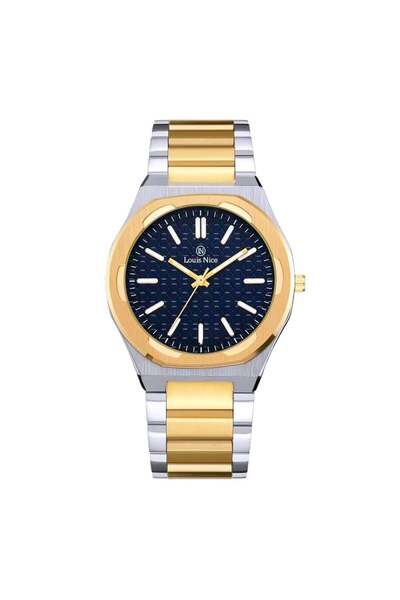 Louis Nice Men's steel watch in silver and gold