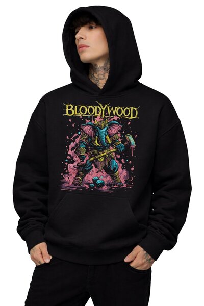 Fuddy Moda Φούτερ με κουκούλα Unisex Bloodywood με στάμπα, Oversize φούτερ με...