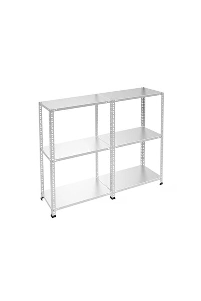 Raffar Galvaniz 3 Katlı 2Li Birleşik Arşiv Raf Sistemi - Çelik Raf - Metal Ra...
