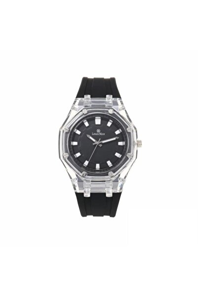 Louis Nice ساعة رجالية لويس نايس سيليكون اسود