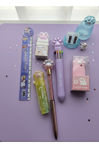 Meyra Accessories Kedi Patisi Temalı Kırtasiye Hediye Seti Pati Figürlü Kalem...