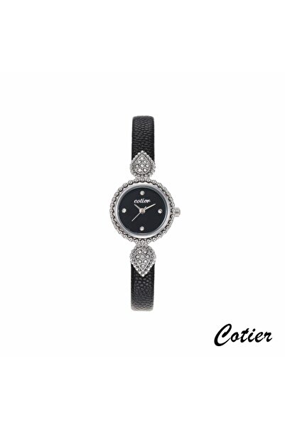 Cotier Couture women's watch, black Leather