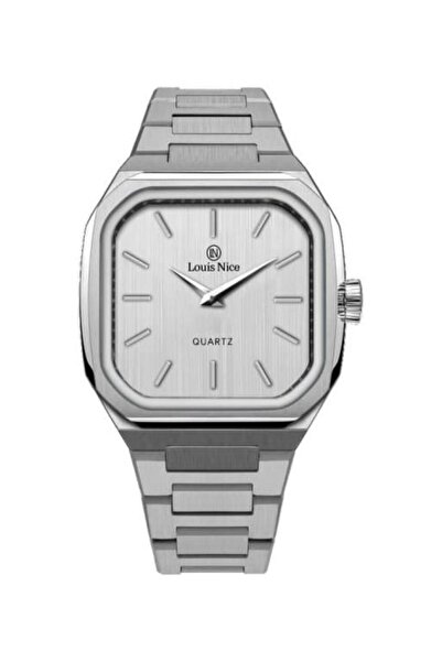 Louis Nice ساعة رجالية لويس نايس ستيل فضي