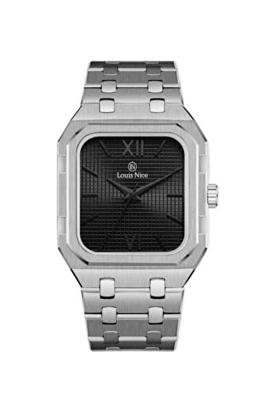 Louis Nice ساعة رجالية لويس نايس ستيل فضي