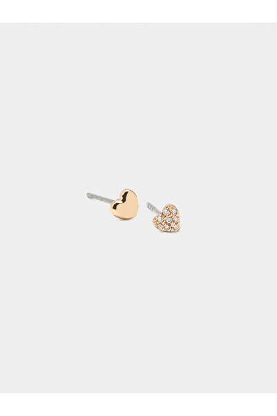 PARFOIS Zirkon Taşlı Kalp Küpe Seti