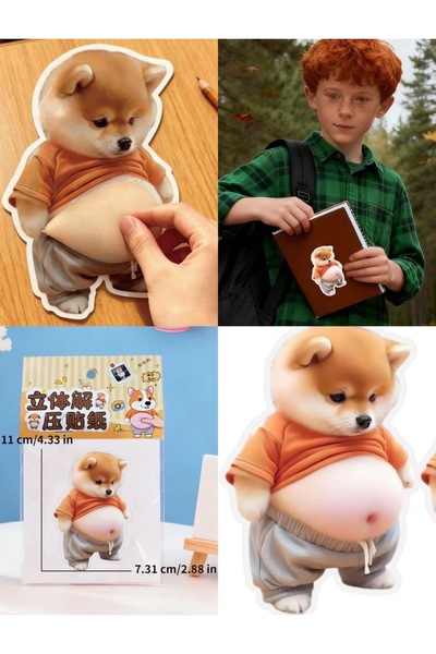 BLACK DİAMOND PLUSH TOY 3D Kabartmalı Sukuşi Yumuşak Göbekli Shiba Inu Köpek ...