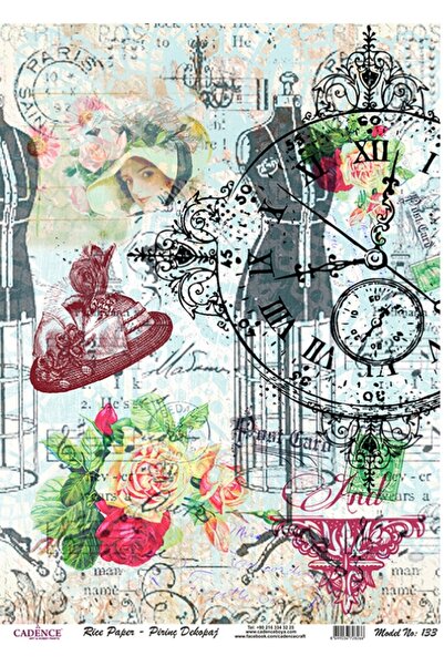 Cadence Brass Decopage Paper 29X42Cm No:Cd133