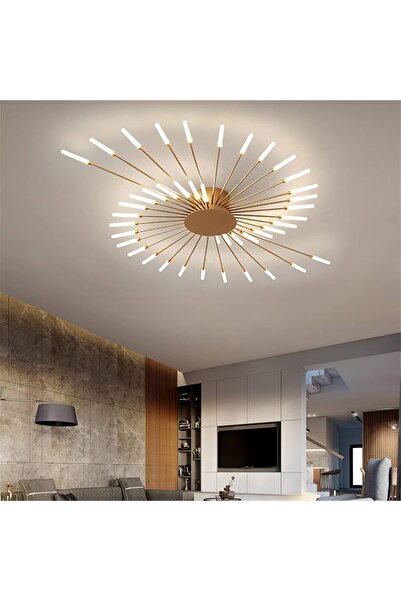 Ucuz Depo LED Tavan Aydınlatması,Modern Minimalist Altın Çiçek Şeklinde Tavan...