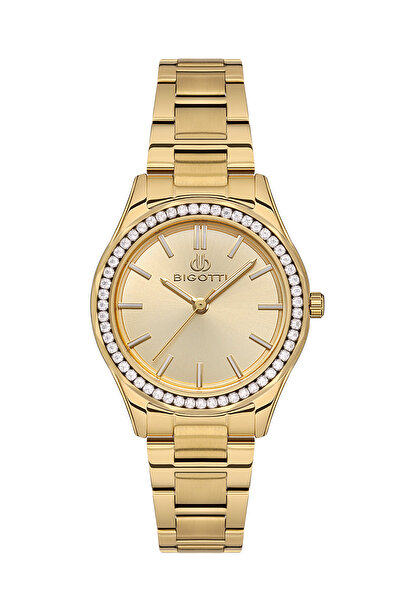Bigotti ساعة رافيناتو ذهبية من الفولاذ المقاوم للصدأ للنساء BG.1.10550-2