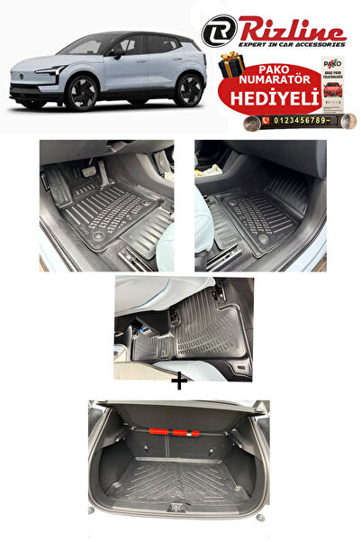 Rizline Volvo EX30 2024-2025-2026 Havuzlu Paspas ve Bagaj Havuzu Seti