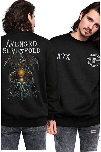 Fuddy Moda Unisex Oversize A7X Avenged Sevenfold Back Printed Crew Neck Hoodl...