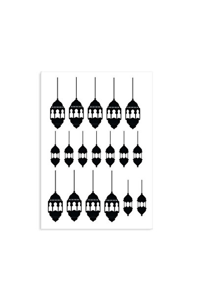 Printoot Happy Eid Mubarak Decorative Sticker Sheets 5 Pack Assorted Floral F...