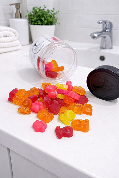 Tomris Hatun Colorful, Portable, Disposable, Transparent 50 Pieces of Jelibon Soap, Bag Size
