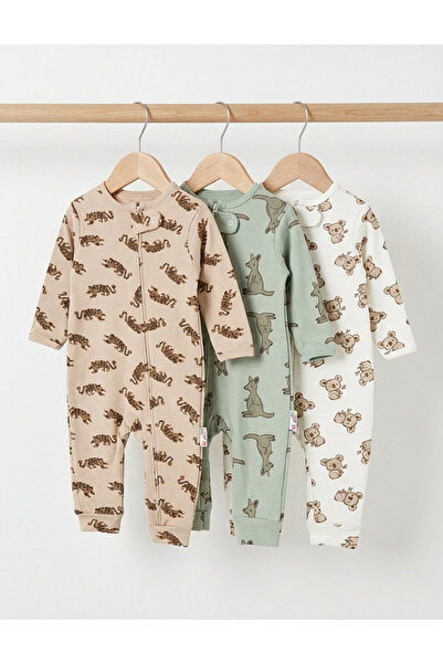 MiniKids Set of 3 premium overalls, Koala-Kangoroo, multicolored 86 (12-18 mo...