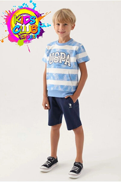 U.S. Polo Assn. Син бермудски костюм за момче