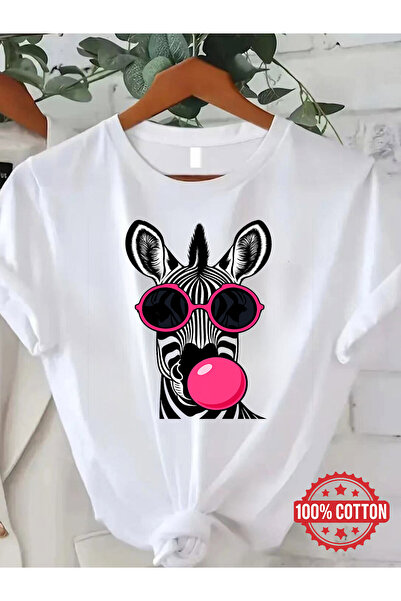 GALASHOP Zebra Gummy T-Shirt for Women