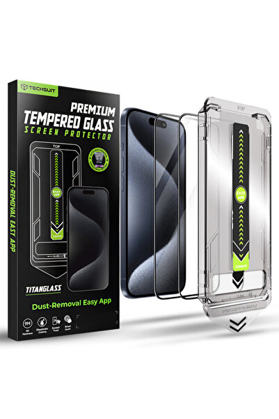 Techsuit Husă completă TitanGlass pentru iPhone 15 Pro, neagră