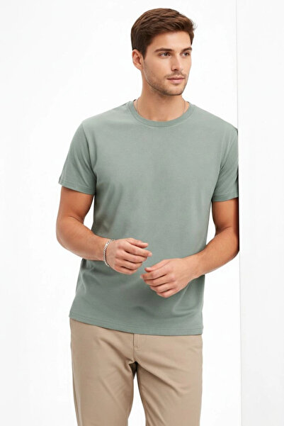 LUMİART Men's Crew Neck T-Shirt Regular Fit Basic Cotton Daily Use T-Shirt - ...