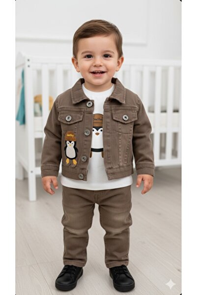 BEGONYA BEBECE KIDS Men's Cocuk Jeans Suit Holiday Seasonal Three-Piece Set