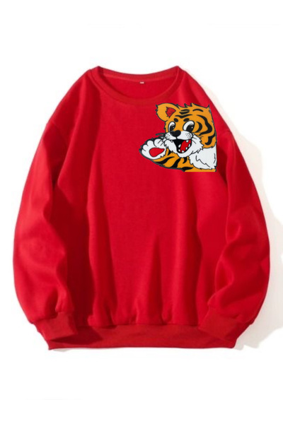 bahar uğurlu ASLAN BASKILI ÇOCUK 3 İPLİK SWEATSHİRT