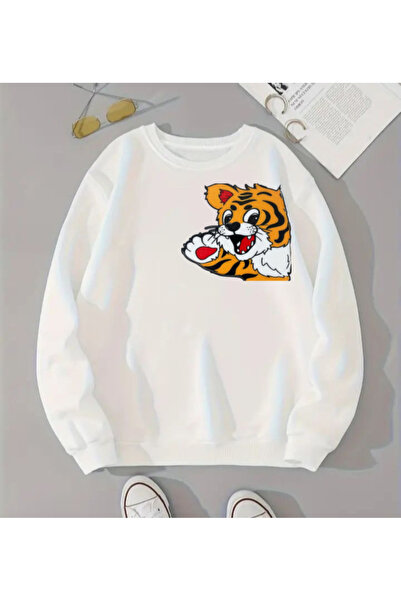 bahar uğurlu ASLAN BASKILI ÇOCUK 3 İPLİK SWEATSHİRT