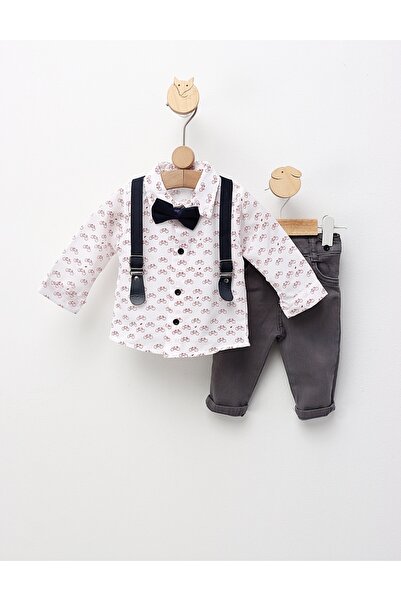 MiniKids Κομψό κοστούμι, Martin, λευκό-μπλε-γκρι 92 (18-24 μηνών)