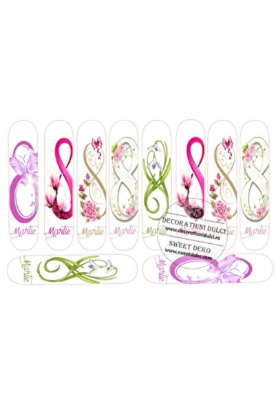 Decoratiuni Dulci Eclair decoration March 8 - CUT-OUT sweet sheet 13x3cm