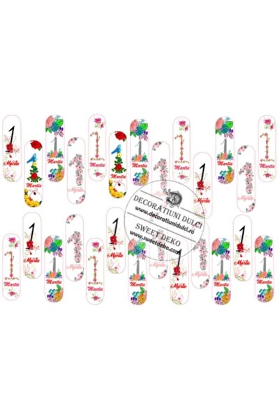 Decoratiuni Dulci Eclair lid decoration March 1 - CUT-OUT sweet paper 7x2cm