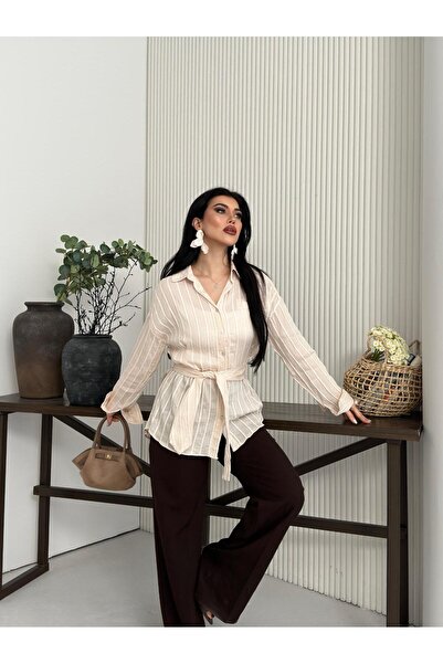 Captival Kum Rüzgarı Bağlamalı GömleK