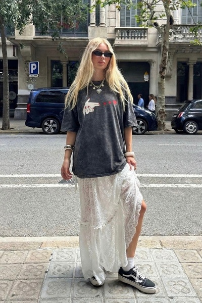 Noi Belis Washable Oversize Knitted T-Shirt Ss26Ts0015