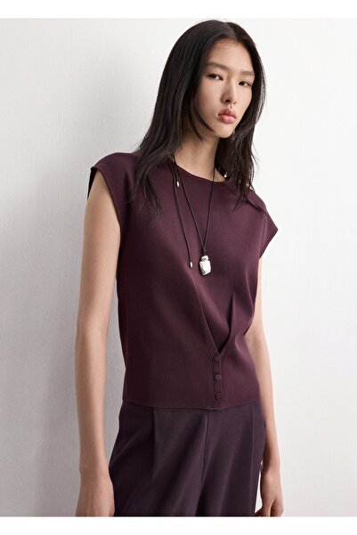 MANGO Woman Düğmeli örgü bluz