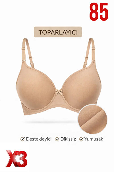 PRUSA İÇ GİYİM Women's Padded (Supported) Underwire Gathering Bra in Beige X3...