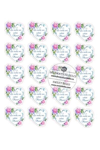 Decoratiuni Dulci Edible heart image Happy birthday, dear Mom! - Cut out