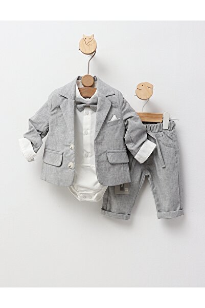 MiniKids David grey elegant suit 62 (0-3 months)