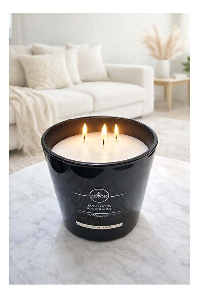 Aroma Luxury Aromatic Candle - Large Size with Eucalyptus and Fresh Mint Scent