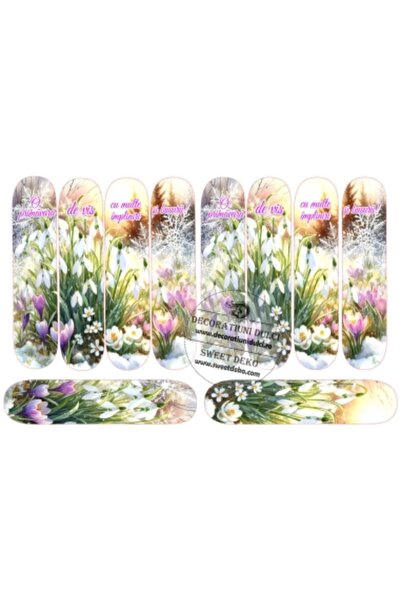Decoratiuni Dulci Eclair decoration Dreamy Spring! - CUT-OUT sweet sheet 13x3cm