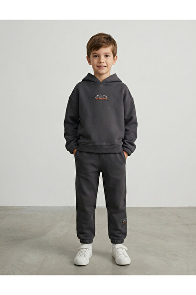 MiniKids Trust The Seeds Quilted tracksuit, gray 128 (7-8 years)
