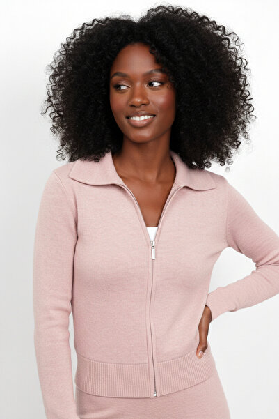 Disela Lume Slim Fit Crop Fermuarlı Sweatshirt Hırka