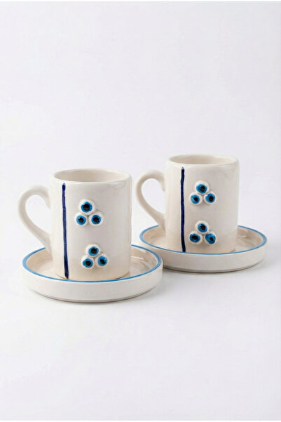 Loomart Çintemani 2-Person 4-Piece Handmade Ceramic Coffee Cup Set with Evil ...