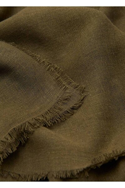 MANGO Woman Kenarları dikişsiz keten şal