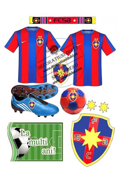 Decoratiuni Dulci Imagine comestibila elemente FCSB - Decupat