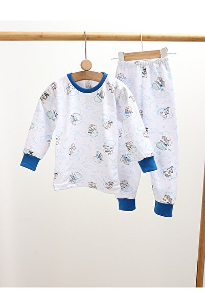 MiniKids Πιτζάμες BBC ML Romania, Mama Bear, λευκό-μπλε 86 (12-18 μηνών)