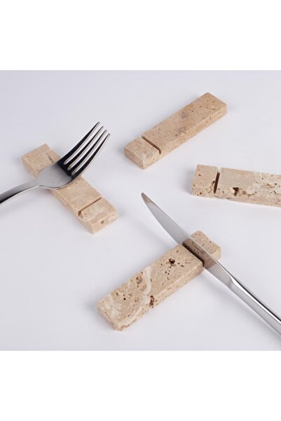 Piarstonedesing 5'li Traverten Çatal Bıçak Kaşık Standı | Çatal Bıçak Suplası