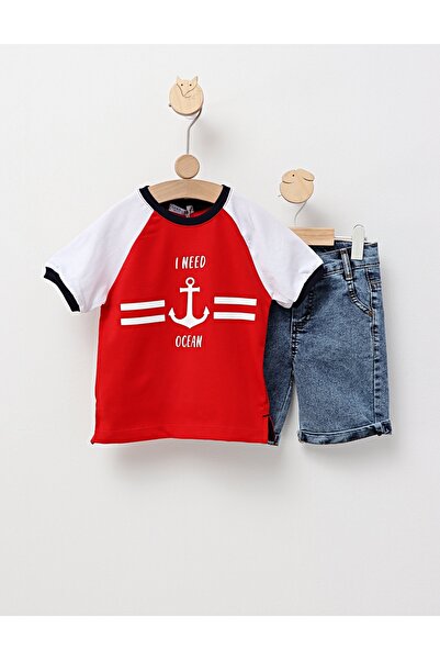 MiniKids 2-piece set \'I need ocean\' red 104 (3-4 years)