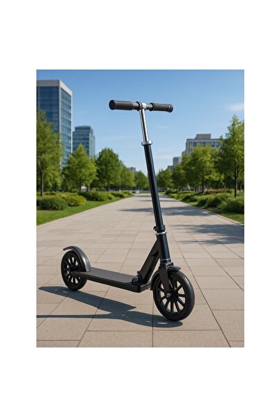 Generic Adult Kick Scooter - 200mm Big Wheels - Foldable City Commuter for Women & Teens - Black